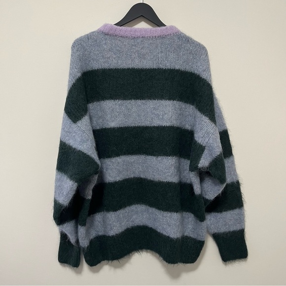 FREE PEOPLE Alpaca Wool Paris Sweater / Forest Cloud Combo Size M - Picture 7 of 12